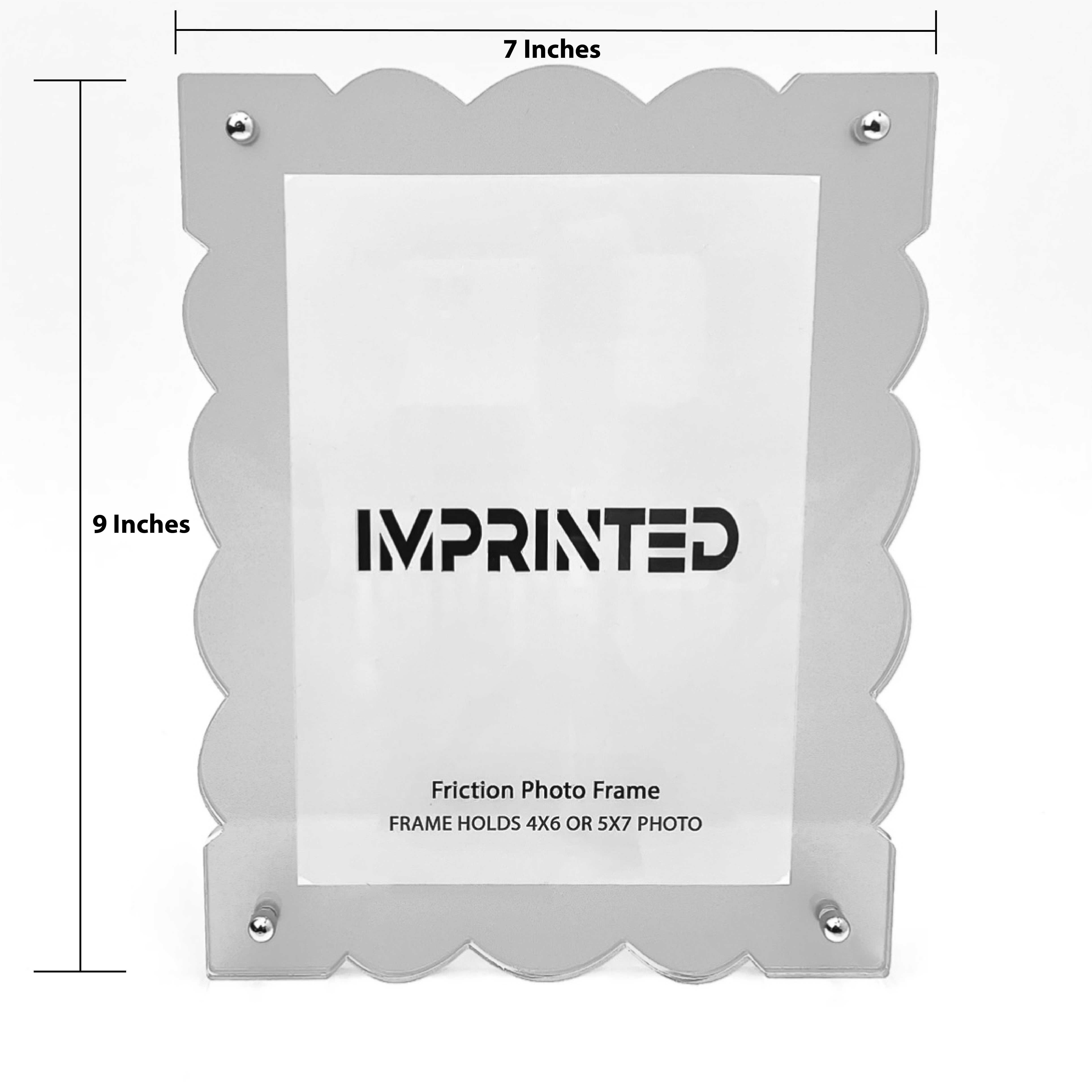 Aesthetic 7x9 Acrylic Desk Picture Frame — Fits 5x7 & 4x6 Photos | Modern Clear Front + Interchangeable Backings