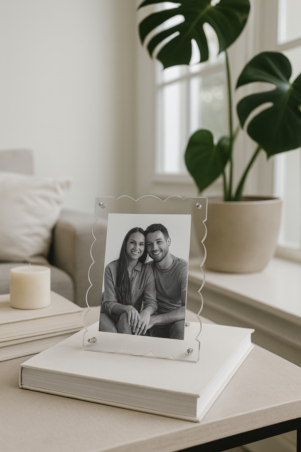 Modern Floating Acrylic Frames with Interchangeable Colored Backings