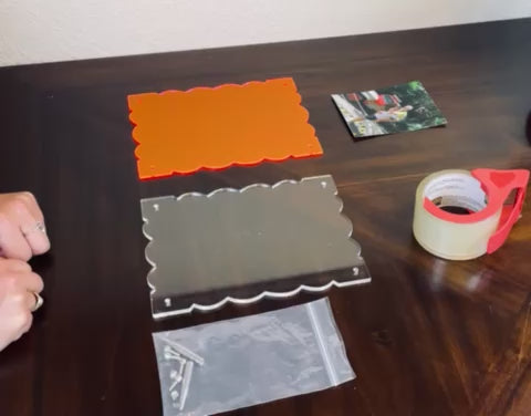 Aesthetic 7x9 Acrylic Desk Picture Frame — Fits 5x7 & 4x6 Photos | Modern Clear Front + Interchangeable Backings