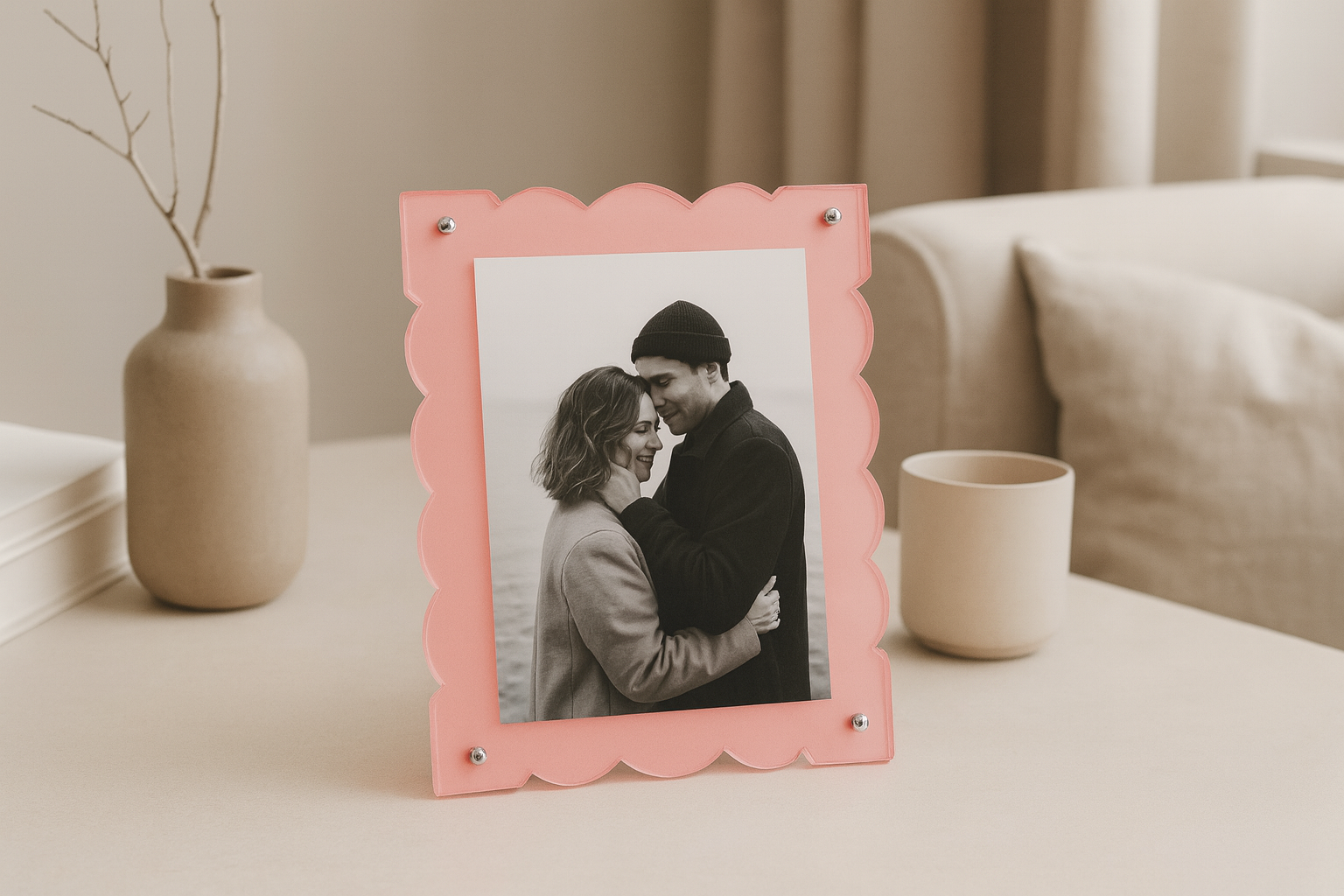 Modern Floating Acrylic Frames with Interchangeable Colored Backings