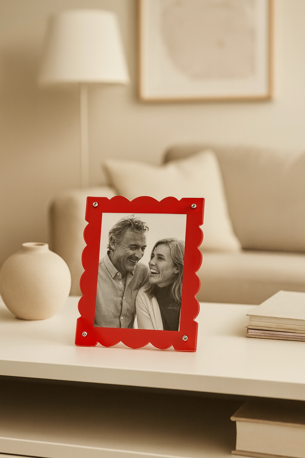 Aesthetic 7x9 Acrylic Desk Picture Frame — Fits 5x7 & 4x6 Photos | Modern Clear Front + Interchangeable Backings